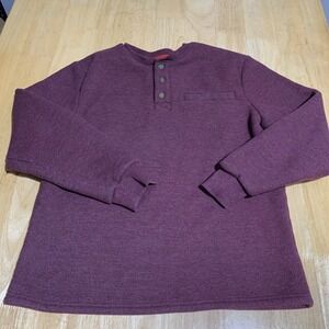 COLEMAN MENS sweater M MAROON PORT SHERPA‎ LINED HENLEY